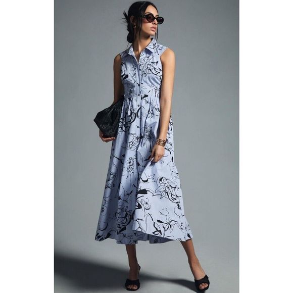 New Anthropologie Maeve Collared Sleeveless Shirt DressSize US 0